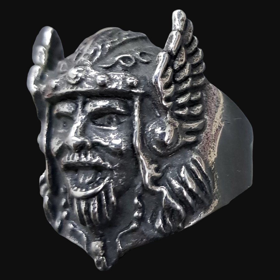 Anillo Calavera Vikingo En Plata 3 X 2 Cm 18 Gr Art 408 - Imagen 2