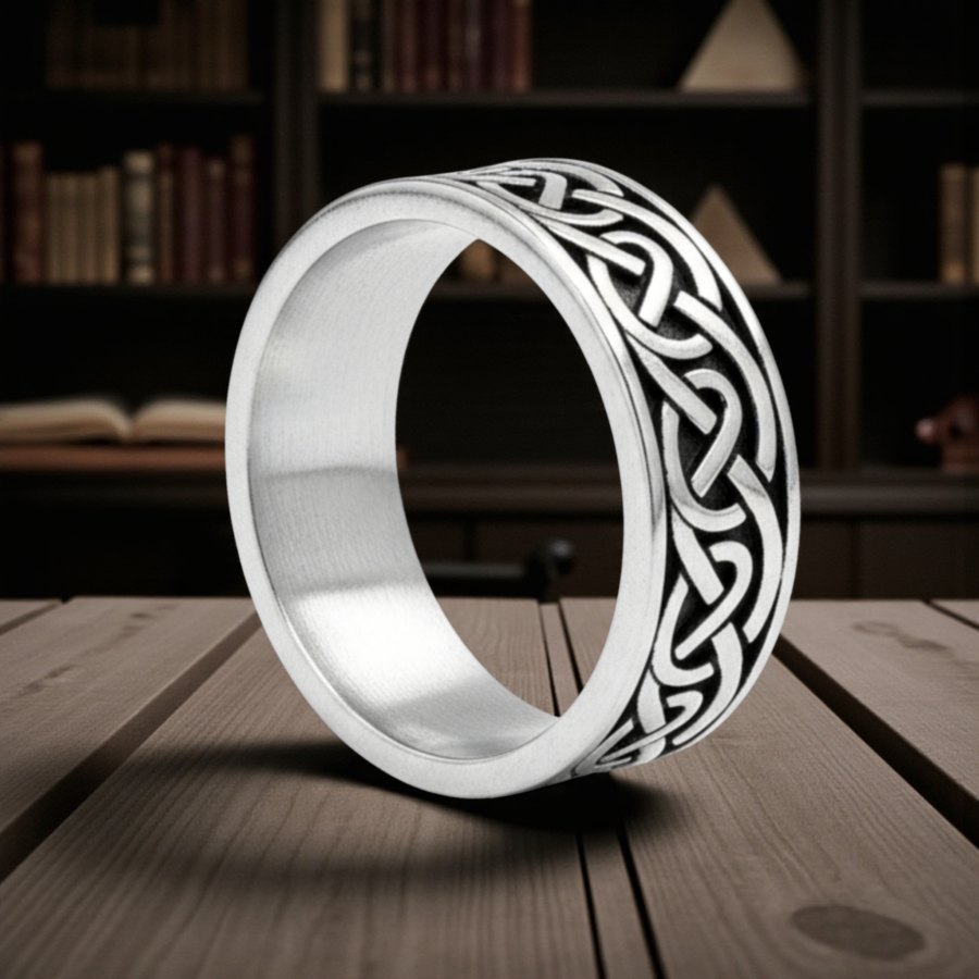 Anillo Celta Alianza Amor Nudo En Plata 0,6 Cm 6 Gr Art 420