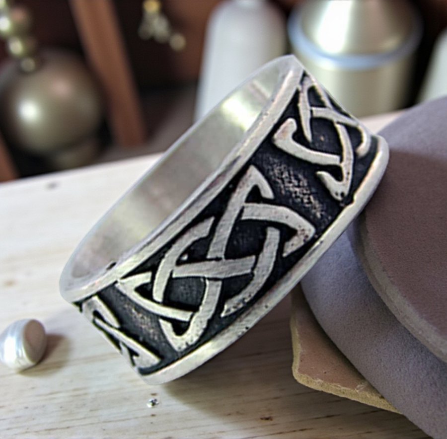 Anillo Celta Alianza Amor Nudo En Plata 0,8 Cm 6 Gr Art 421