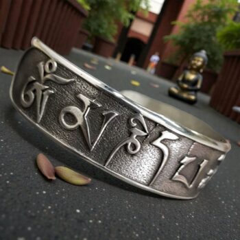 Pulsera Mantra Om Mani Padme Hum Plata 1,5 Cm 30 Gr Art 431