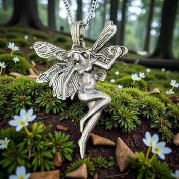 Dije Hada En Plata 6 X 4,5 Cm 10 Gr Suerte, protección, amor Art 442