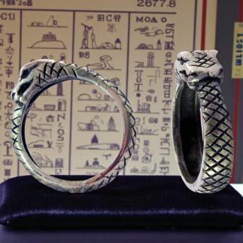 Anillo Ouroboros Cabeza 0,5 X 1 Cm Plata 5,8 Gr Art 483