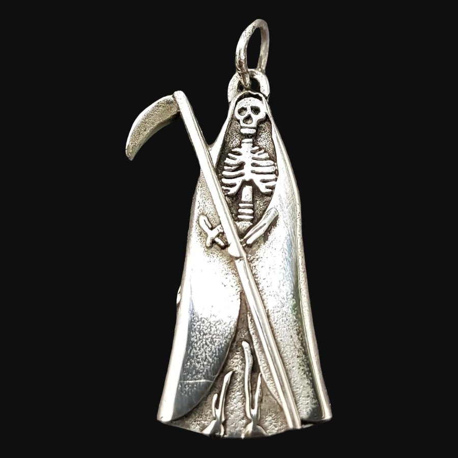 Dije San La Muerte En Plata 3 X 1,5 Cm 3,7 Gr Art 506 - Imagen 2