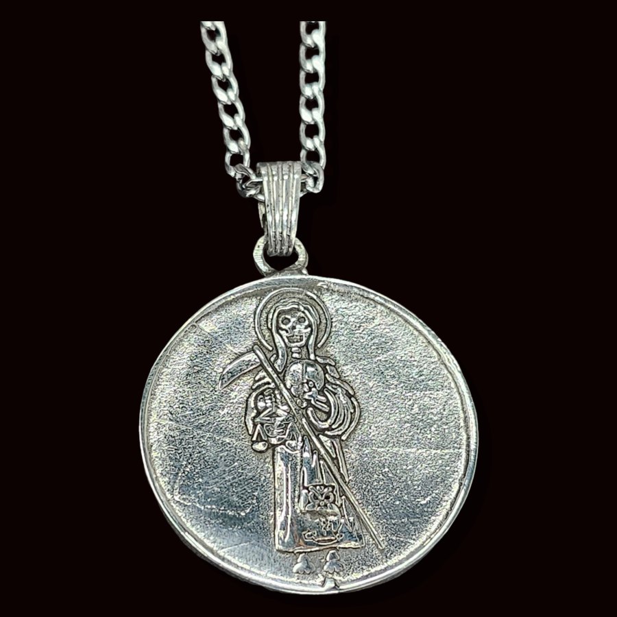 Dije Tetragramaton Y Santa Muerte Plata 4 Cm 17,5 Gr Art 514 - Imagen 8