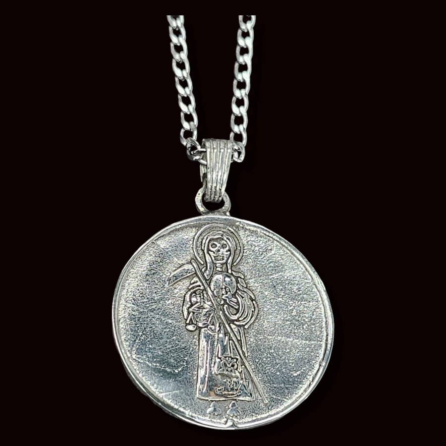 Dije Tetragramaton Y Santa Muerte Plata 4 Cm 17,5 Gr Art 514 - Imagen 7