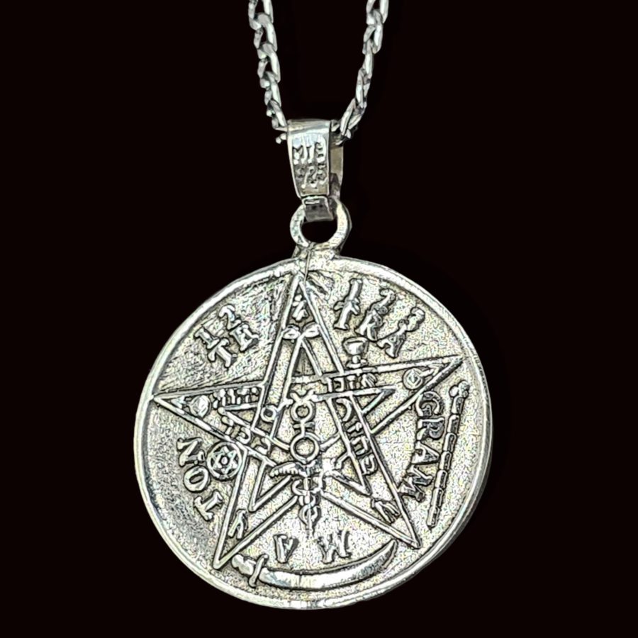 Dije Tetragramaton Y Santa Muerte Plata 4 Cm 17,5 Gr Art 514 - Imagen 6