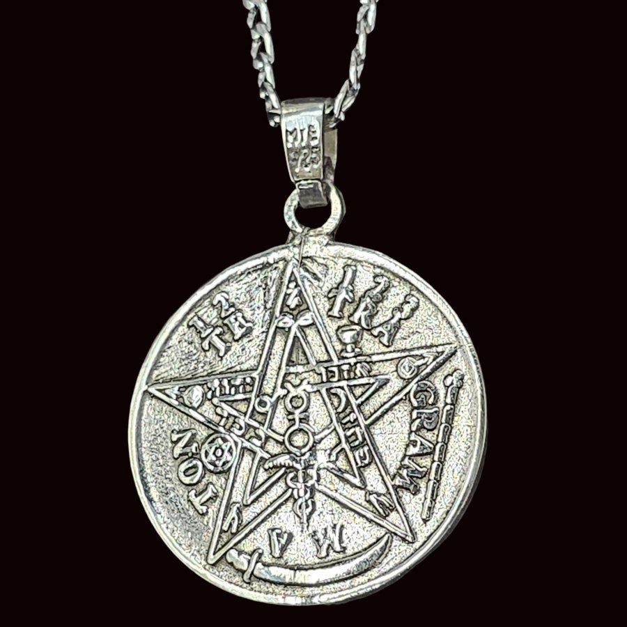 Dije Tetragramaton Y Santa Muerte Plata 4 Cm 17,5 Gr Art 514 - Imagen 5