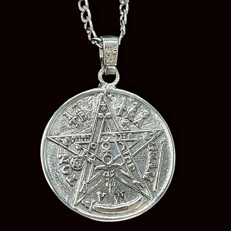 Dije Tetragramaton Y Santa Muerte Plata 4 Cm 17,5 Gr Art 514 - Imagen 4