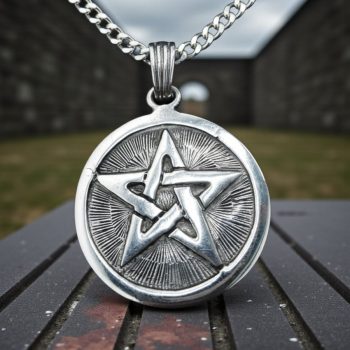 Dije Wicca Pentaculo Pentalfa En Plata 3 Cm 11 Gr Art 167