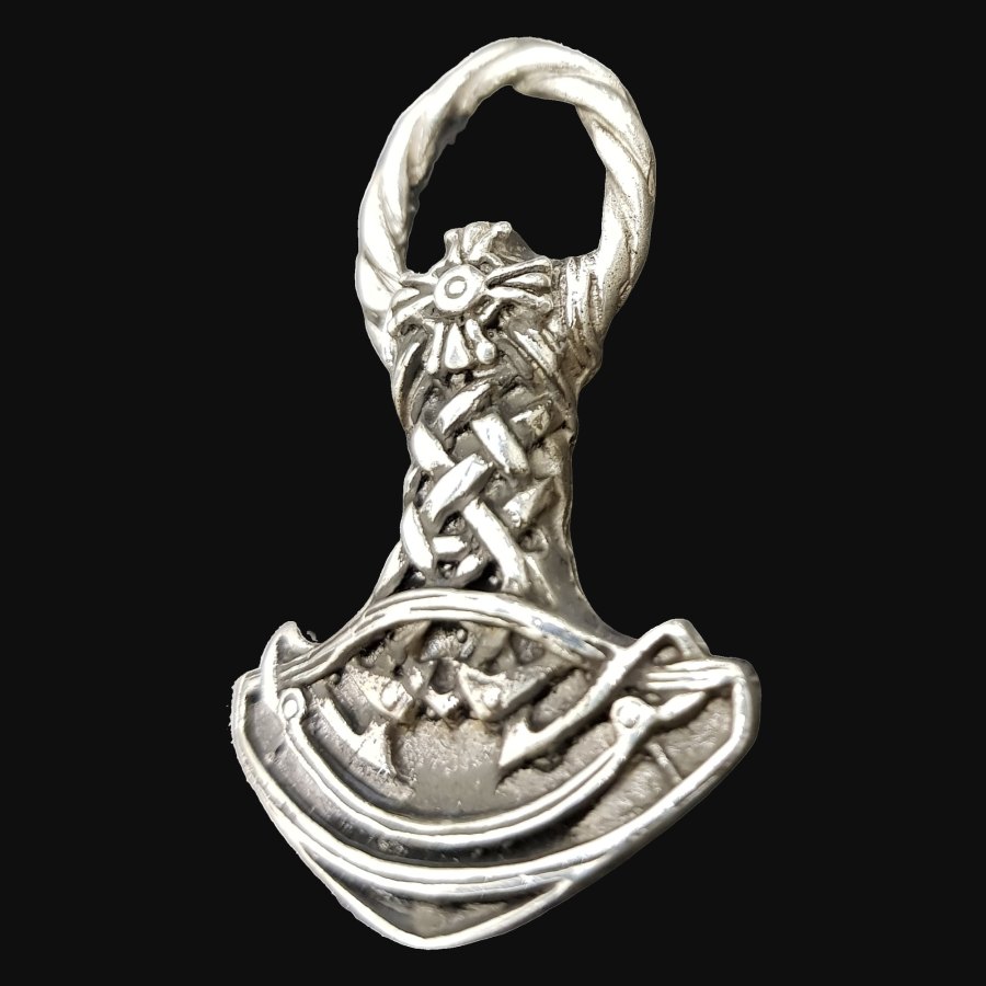 Mjolnir Martillo De Thor Vikingo En Plata 4,5 Cm 15 Gr Art 538 - Imagen 2