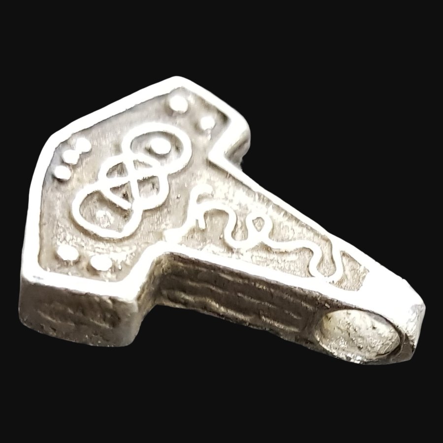 Mjolnir Hacha Vikingo En Plata 2,5 Cm 6,6 Gr Art 540 - Imagen 4