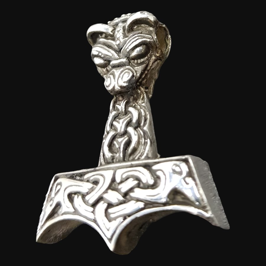Mjolnir Martillo De Thor Vikingo Plata 3,5 Cm 31 Gr Art 544 - Imagen 3