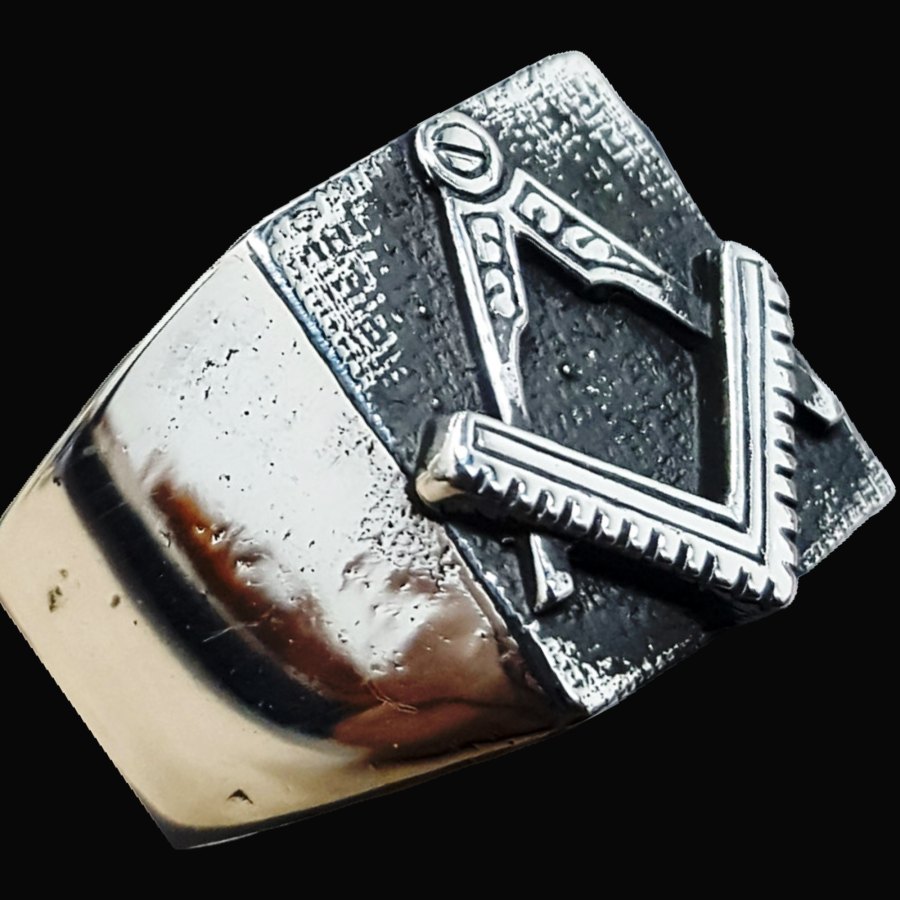 Anillo Masonico Grado Aprendiz Plata Masoneria 1,5 Cm Art 55 - Imagen 3