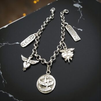 Pulsera Dijes Bon Jovi En Plata Pulsera Acero Art 577