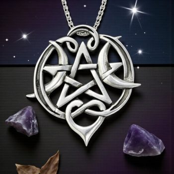 Dije Wicca Triple Diosa 3,5 X 3 Cm En Plata 6,7 Gr Art 590