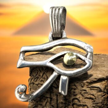 Dije Ojo De Horus En Plata Y Oro 3 X 2,5 Cm 4 Gr Art 606