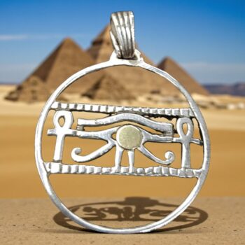 Dije Ojo De Horus Egipcio Plata Y Oro 4,5 X 3,5 Cm Art 611