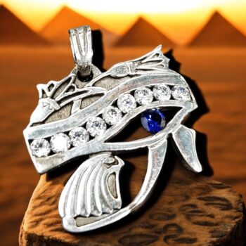 Dije Ojo De Horus En Plata Y Piedras 3 X 2,5 Cm 7 Gr Art 613