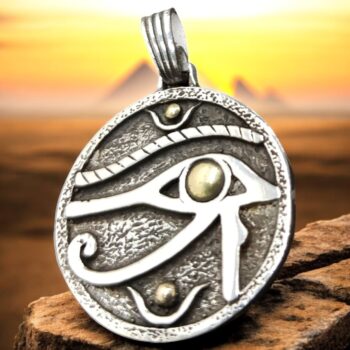 Dije Ojo De Horus En Plata Y Oro 4 X 3 Cm 10,2 Gr Art 614