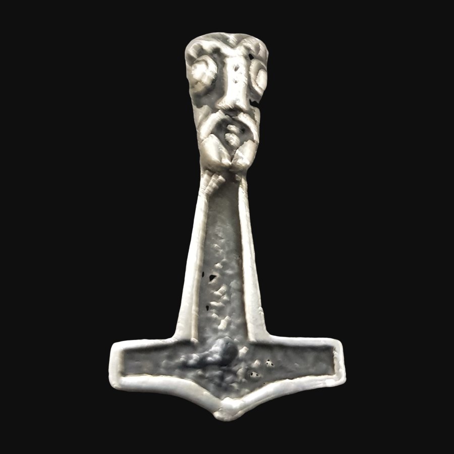 Mjolnir Martillo Thor Vikingo En Plata 3 Cm 7 Gr Art 633 - Imagen 2