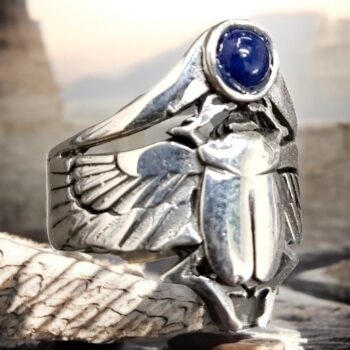 Anillo Escarabajo Alado Egipcio Plata 2,5 Cm 12 Gr Art 636