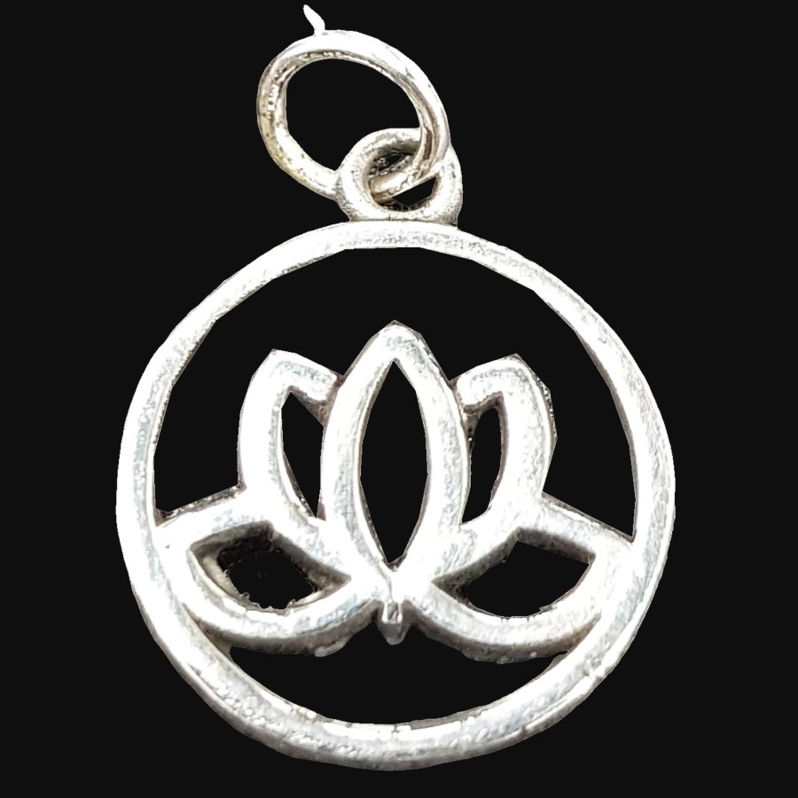 Medalla Flor De Loto En Plata 1,8 Cm 2,2 Gr Art 677 - Imagen 3