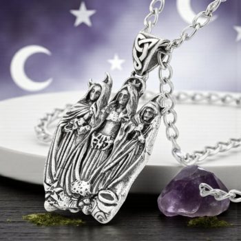 Dije Wicca Triple Diosa 6 X 3 Cm 18 Gr En Plata Art 683