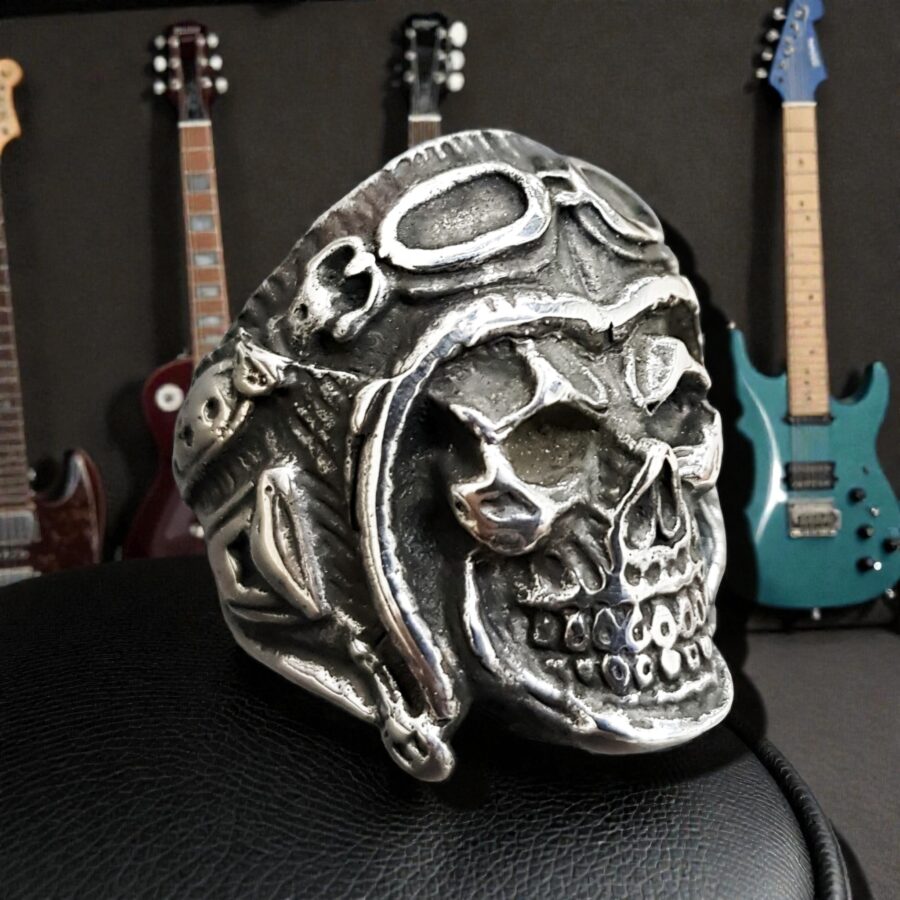 Anillo Calavera 3,5 X 2,5cm 40 Gr En Plata Art 721