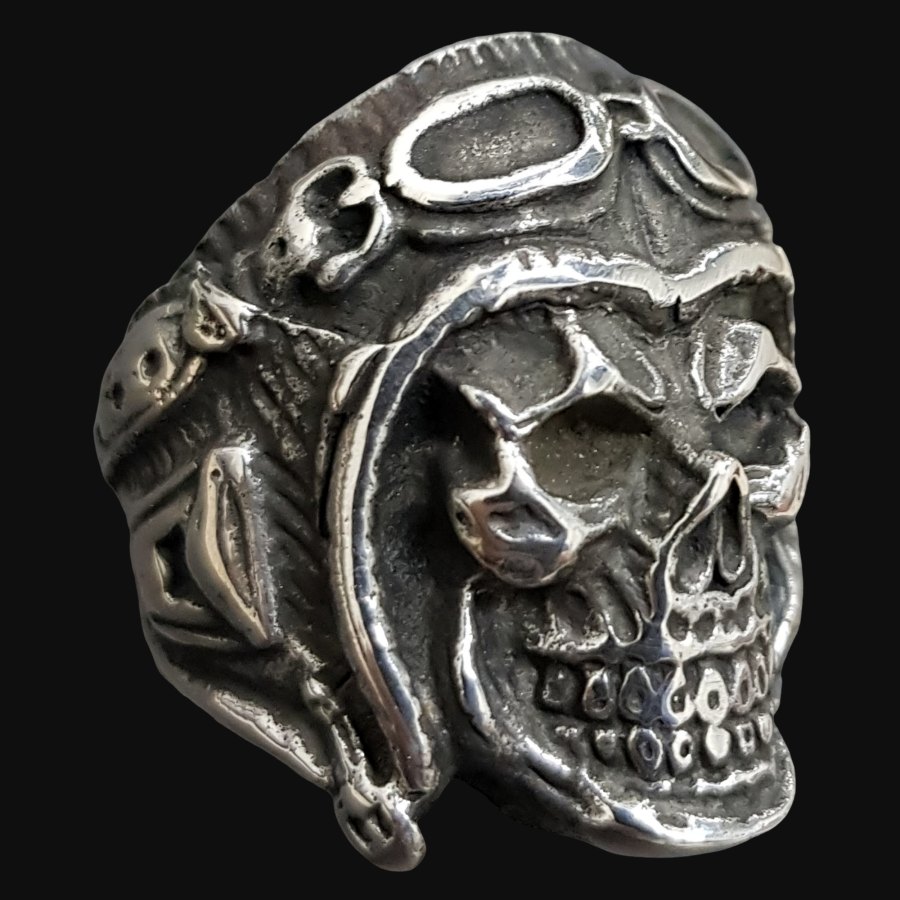 Anillo Calavera 3,5 X 2,5cm 40 Gr En Plata Art 721 - Imagen 2