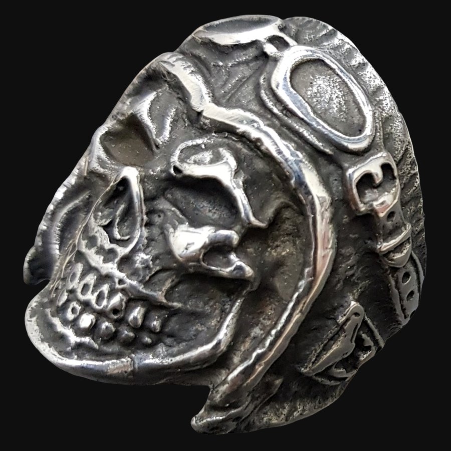 Anillo Calavera 3,5 X 2,5cm 40 Gr En Plata Art 721 - Imagen 3