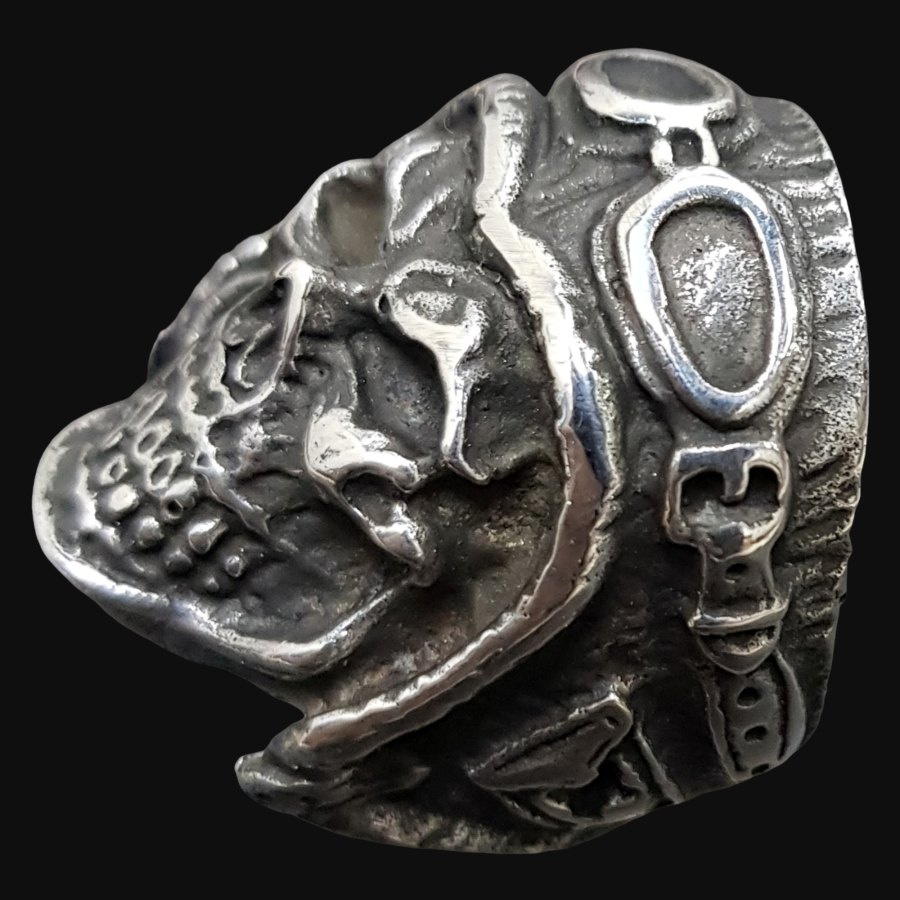 Anillo Calavera 3,5 X 2,5cm 40 Gr En Plata Art 721 - Imagen 4