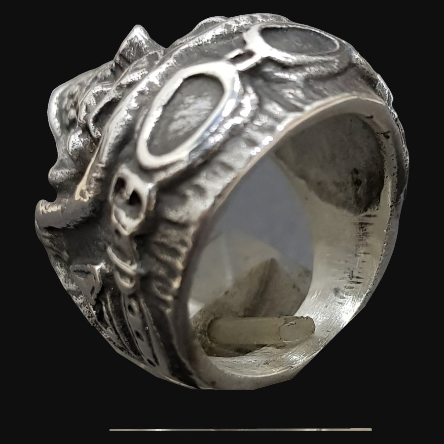 Anillo Calavera 3,5 X 2,5cm 40 Gr En Plata Art 721 - Imagen 5