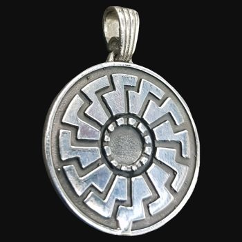Dije Rueda Solar Sol Negro Plata 4 X 3 Cm 13,5 Gr Art 743