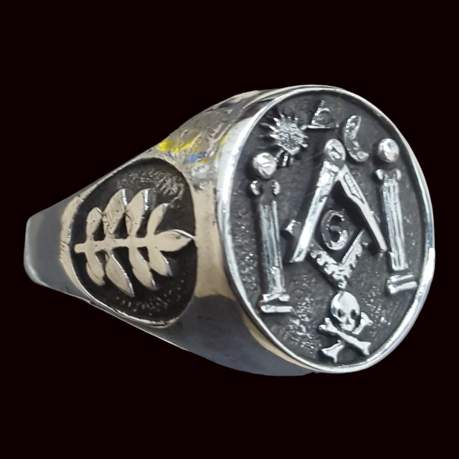 Anillo Masonico Columnas En Plata Masoneria 1,6 cm 8 gr Art 75 - Imagen 2