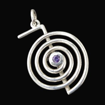 Dije Reiki Chokurei Plata Y Amatista 3,5 Gr 2,5 Cm Art 751