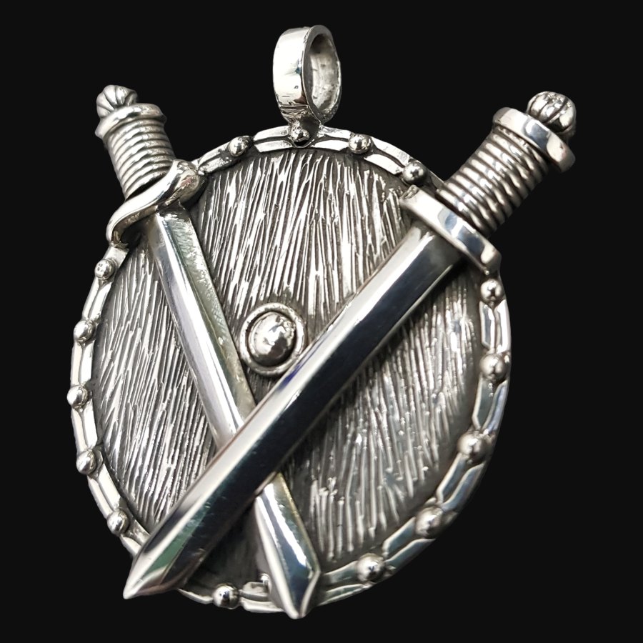 Medalla Escudo Vikingo De Plata 4,5 Cm Peso 23,5 Gr Art 760 - Imagen 2