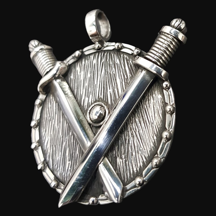 Medalla Escudo Vikingo De Plata 4,5 Cm Peso 23,5 Gr Art 760 - Imagen 4