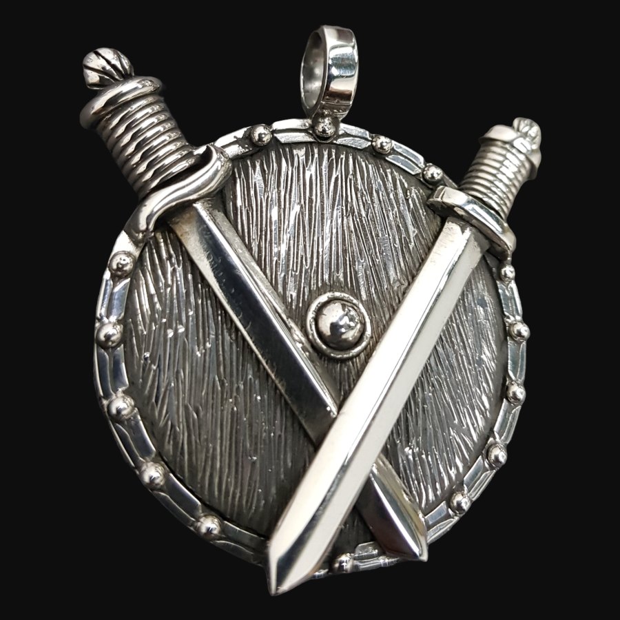 Medalla Escudo Vikingo De Plata 4,5 Cm Peso 23,5 Gr Art 760 - Imagen 5