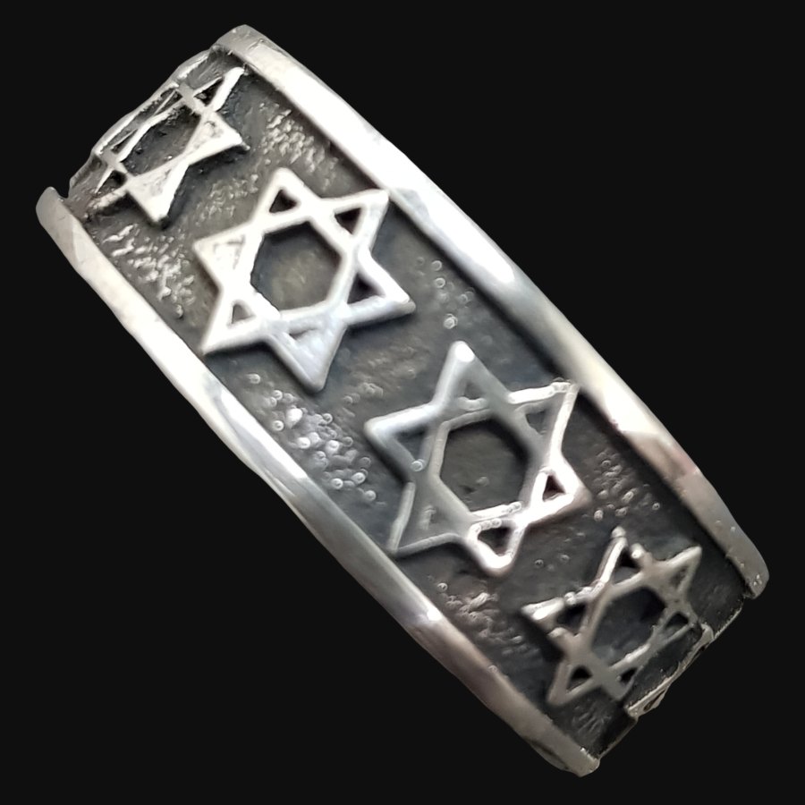 Anillo Estrella David En Plata 8 Gr Ancho 0,8 Cm Art 765 - Imagen 2