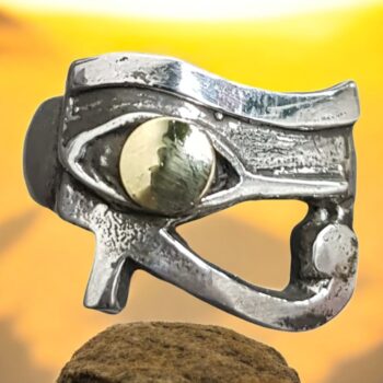 Anillo Ojo Horus Plata Y Oro Duble 8 Gr 1,5 X 2 Cm Art 767