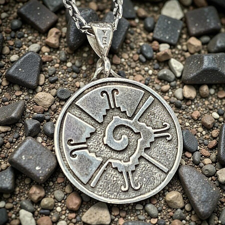 Dije Simbolo Maya Hunab Ku En Plata 2,5 Cm 5,5 Gr Art 770