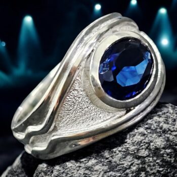 Anillo Poder Elfico Vilya Piedra Azul En Plata Art 805
