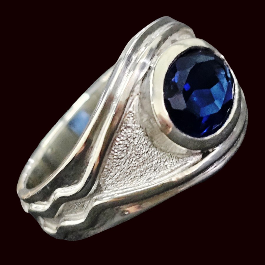 Anillo Poder Elfico Vilya Piedra Azul En Plata Art 805 - Imagen 3