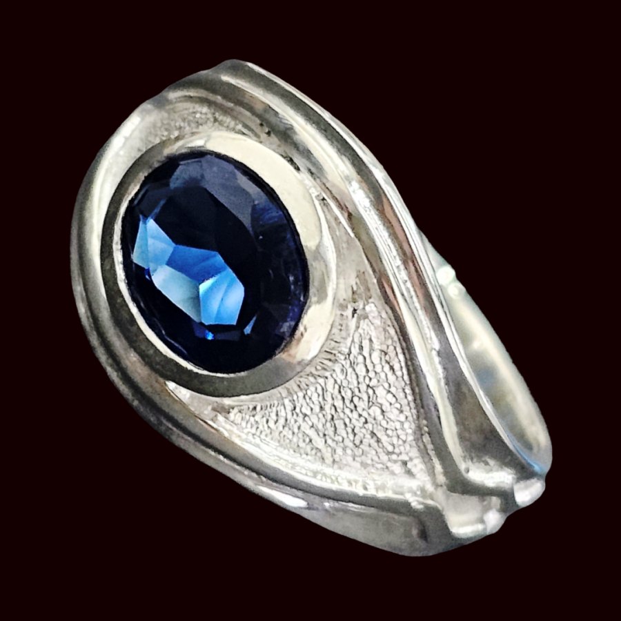 Anillo Poder Elfico Vilya Piedra Azul En Plata Art 805 - Imagen 4