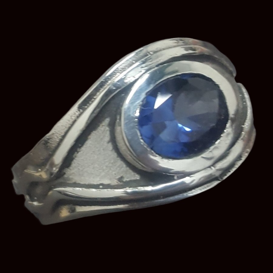 Anillo Poder Elfico Vilya Piedra Azul En Plata Art 805 - Imagen 6