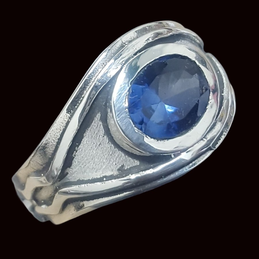 Anillo Poder Elfico Vilya Piedra Azul En Plata Art 805 - Imagen 7