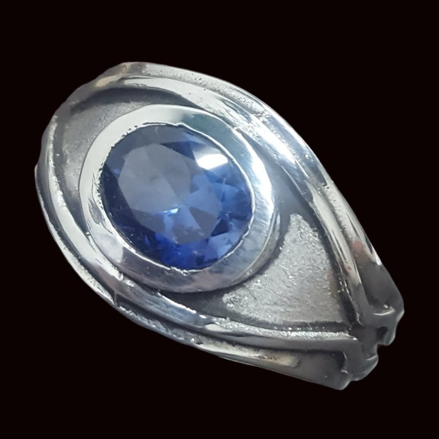 Anillo Poder Elfico Vilya Piedra Azul En Plata Art 805 - Imagen 8
