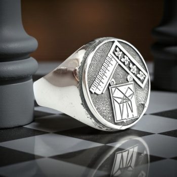 Anillo Masonico Teorema Pitagoras Plata 1,8 Cm 12 Gr Art 812