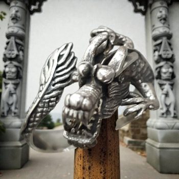 Anillo Cabeza De Dragon En Plata 2 X 1 Cm 6 Gr Art 824