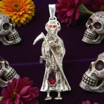Dije Santa Muerte En Plata 6,5 X 2 Cm 15 Gr Art 841